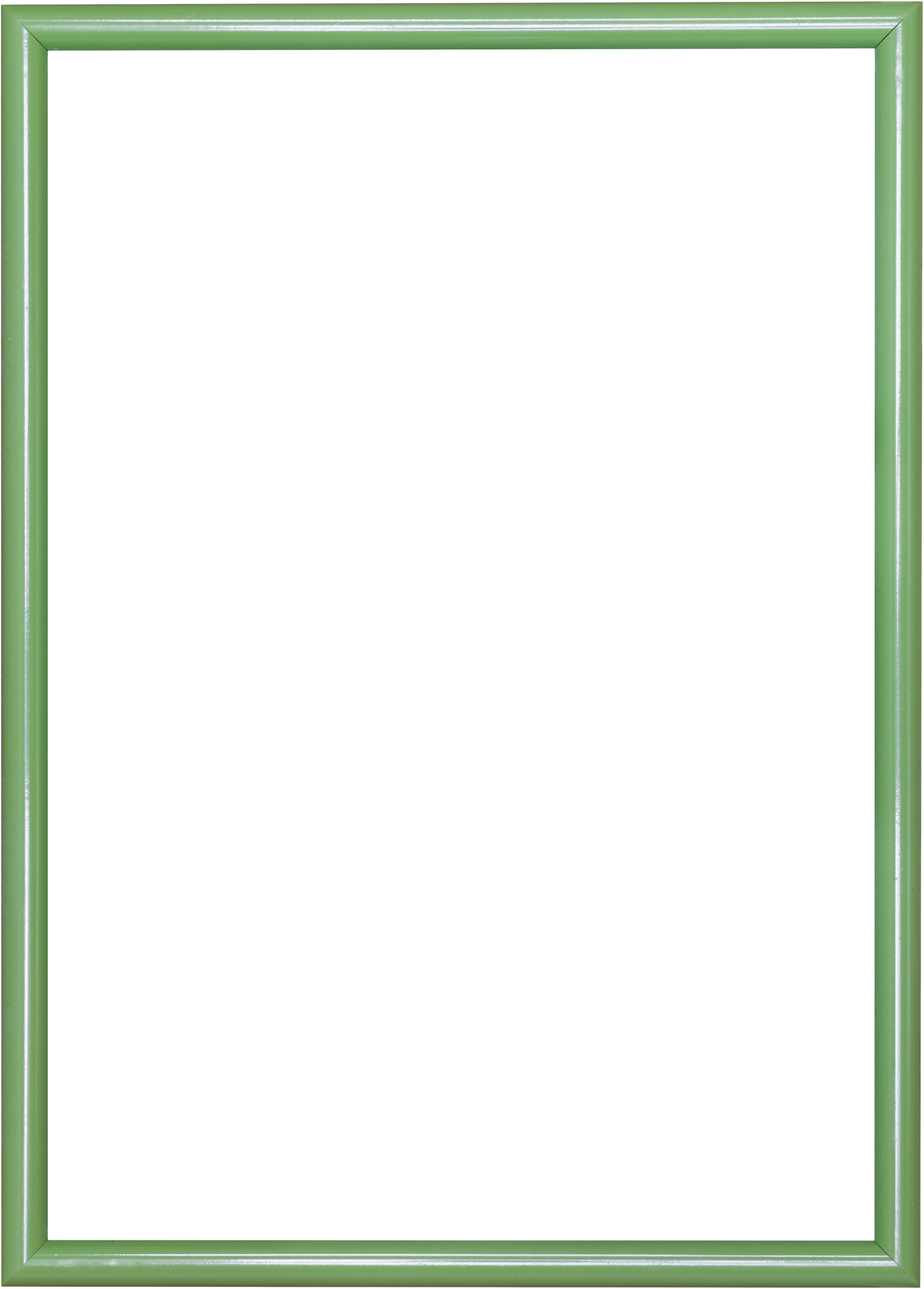 Empty Green Narrow Wooden Picture Frame